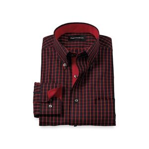 Paul Fredrick Tailored Fit Comfort Stretch NonIron Solid Dress Shirt 19/37